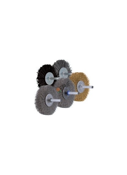 Brosses rotatives industrielles, plates, sur tige.